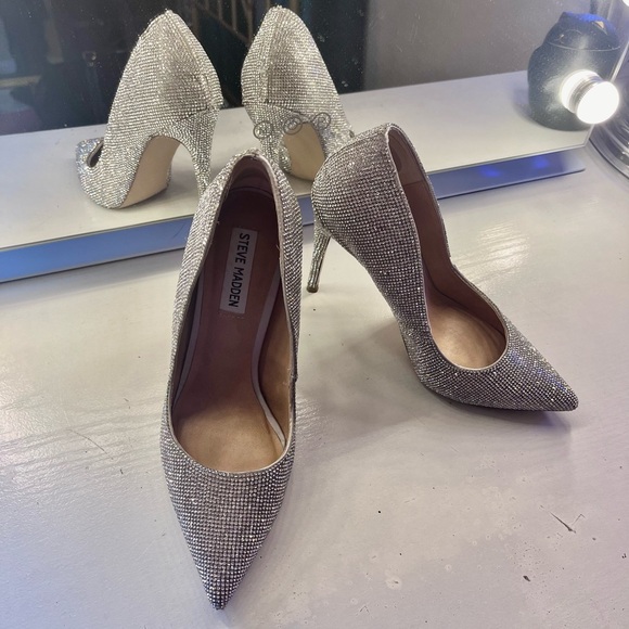 Silver Rhinestone Pumps - Picture 2 of 7